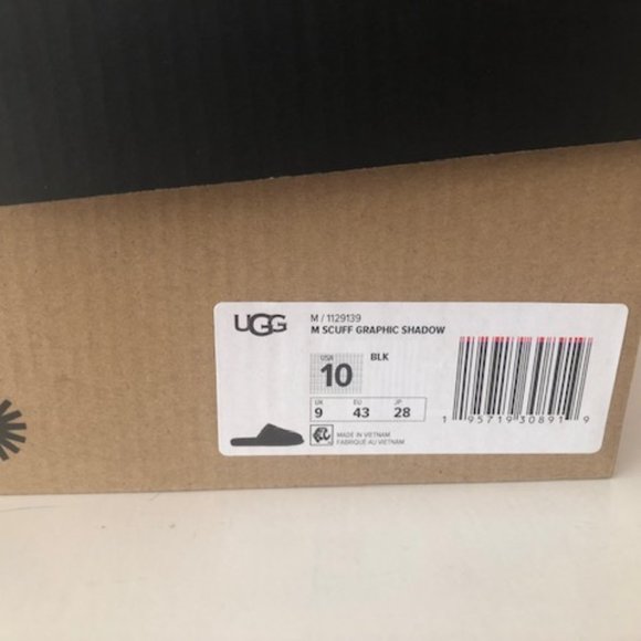 UGG Scuff 3D Shadow sheepskin black men's slipper. Shearling. Size: 10, 11, 12 - Picture 10 of 12